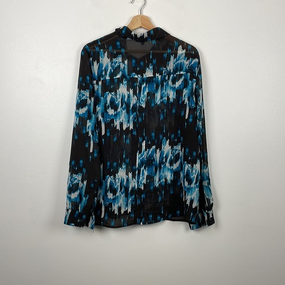 Derek Lam for design Nation blouse women size XL button down sheer lightweight - Picture 4 of 7